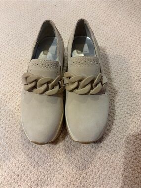 Dolce Vita Faux suede Neutral Chain-Accent Slip-On Loafers - Women